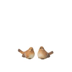 BIRD PORCELAIN BROWN SMALL ASSORTMENT OF 2