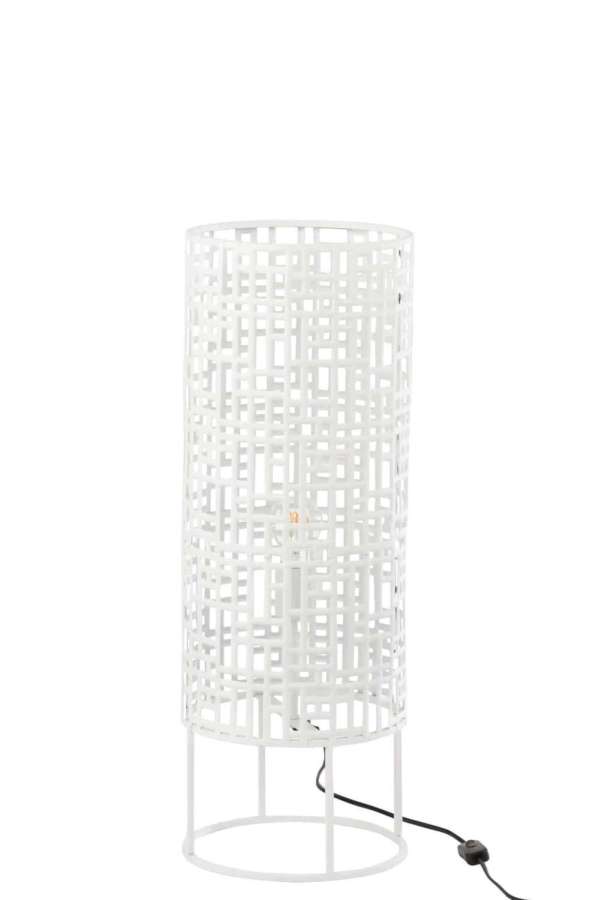 STANDING LAMP ROUND METAL WHITE SMALL