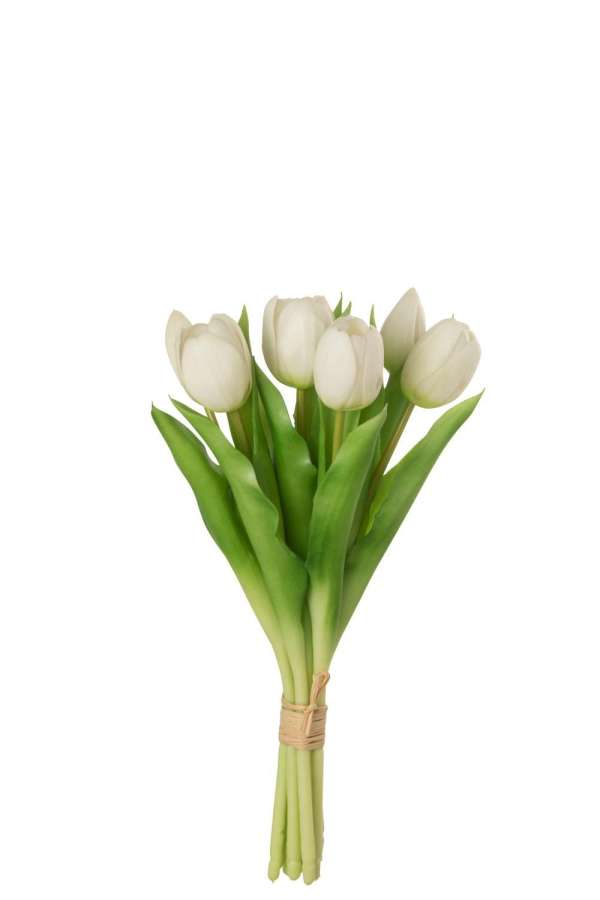 BOUQUET TULIPS 7PIECES PU WHITE SMALL