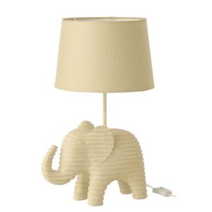 TABLE LAMP STRIPED POLYRESIN BEIGE