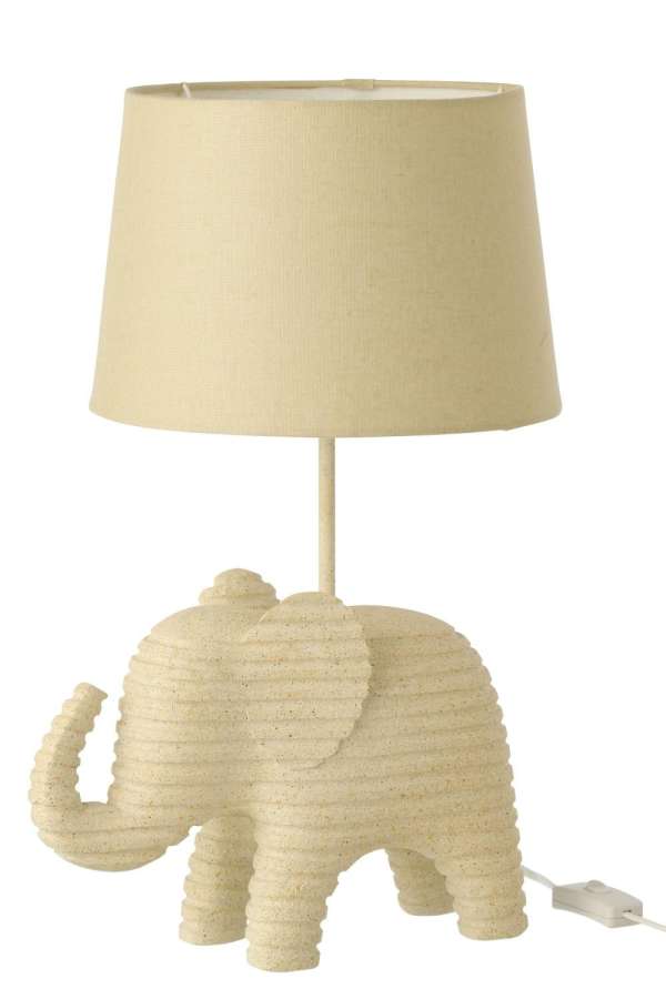 TABLE LAMP STRIPED POLYRESIN BEIGE
