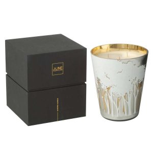 SCENTED CANDLE NOA FOREST SOYA WHITE/GOLD COLORED LARGE-95H