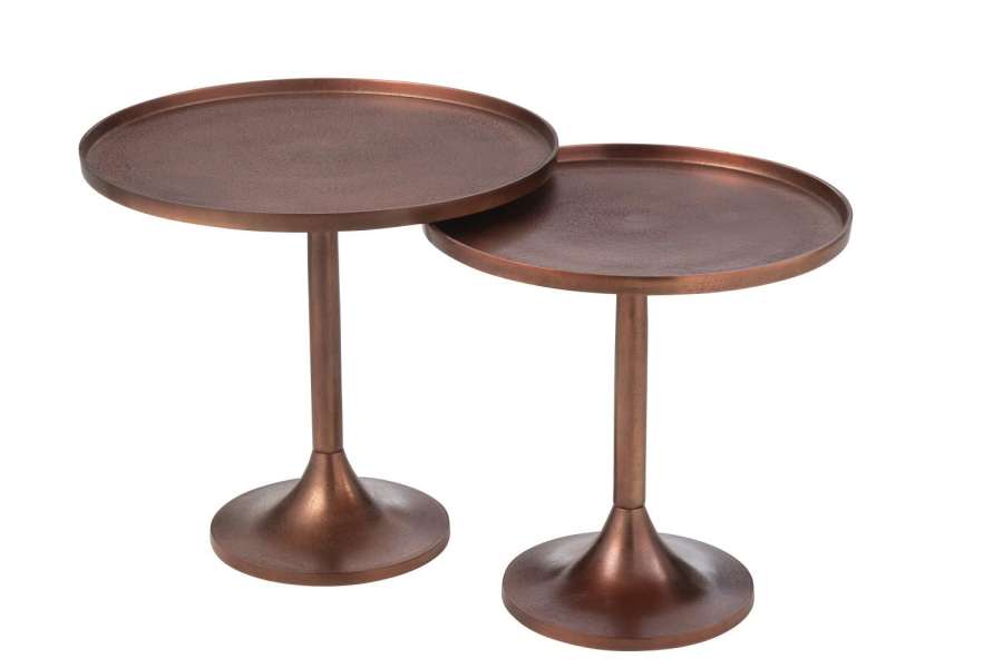 SET OF 2 TABLES ALUMINIUM BRONZE