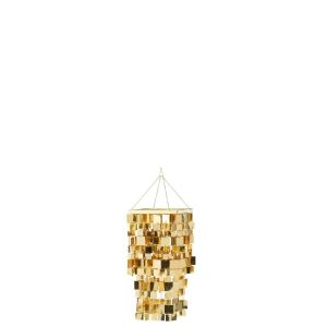 LAMP SHADE CHANDELIER SQUARE PVC GOLD COLORED SMALL