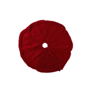 CHRISTMAS TREE SKIRT KNITTED POLYESTER CHRISTMAS RED