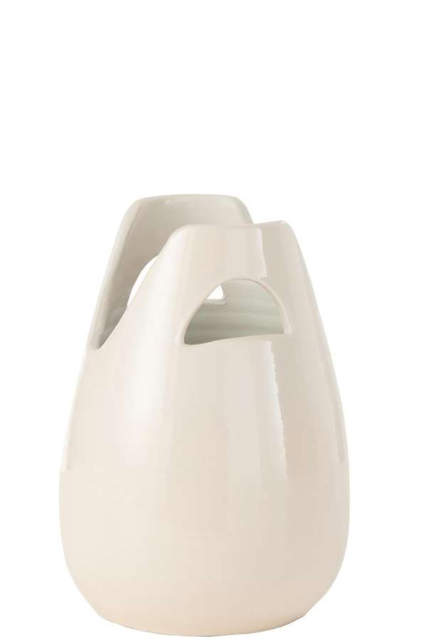 VASE HANDLE CERAMIC WHITE SMALL