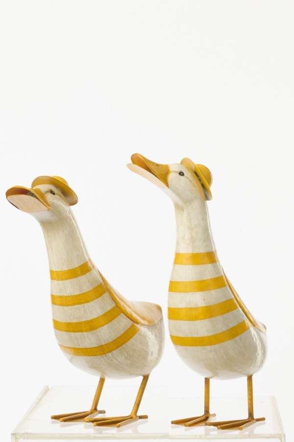 DUCK STRIPED METAL YELLOW/OFF-WHITE LARGE ASSORTMENT OF 2