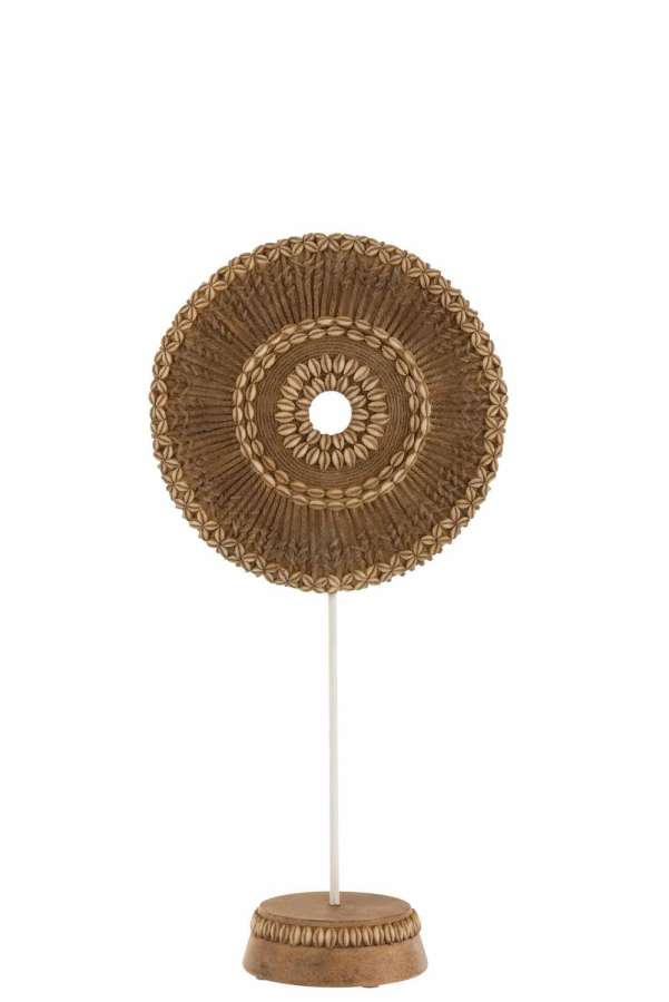 CIRCLE ON FOOT POLY WHITE/BROWN SMALL