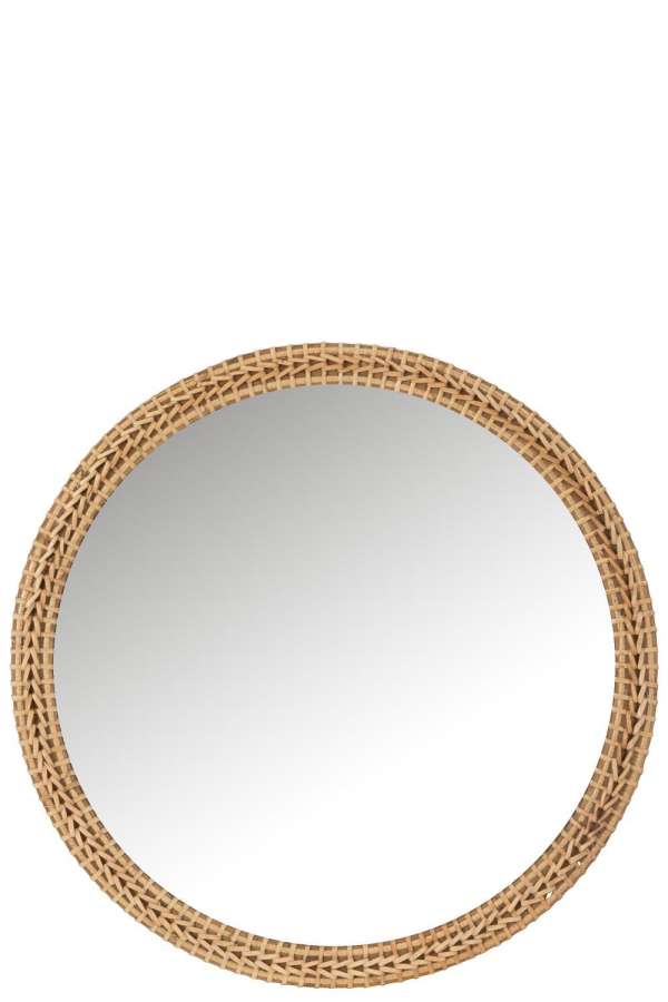 MIRROR ROUND FIR WOOD/GLASS NATURAL