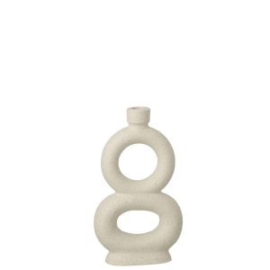 VASE SOLIFLORE 2 RINGS STONEWARE OFF-WHITE LARGE