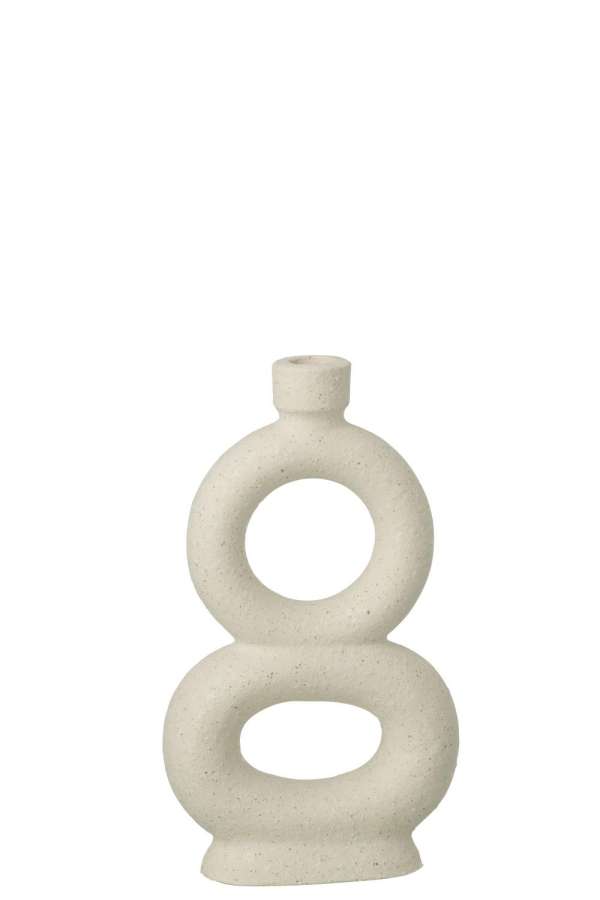 VASE SOLIFLORE 2 RINGS STONEWARE OFF-WHITE LARGE