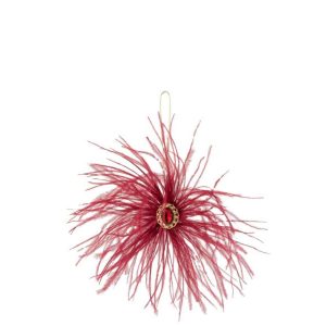 HANGER FEATHERS+STONE DEEP RED