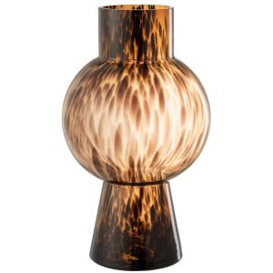 VASE BALL DOT BROWN GLASS LARGE
