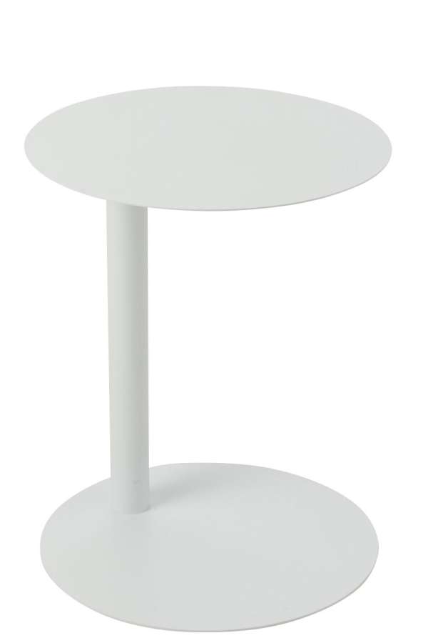 SIDE TABLE ROUND METAL WHITE