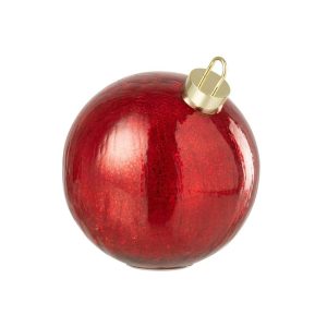 CHRISTMAS BAUBLE LED GLASS CHRISTMAS RED LARGE