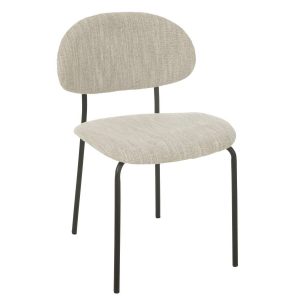 DINING CHAIR TEXTILE/METAL BEIGE