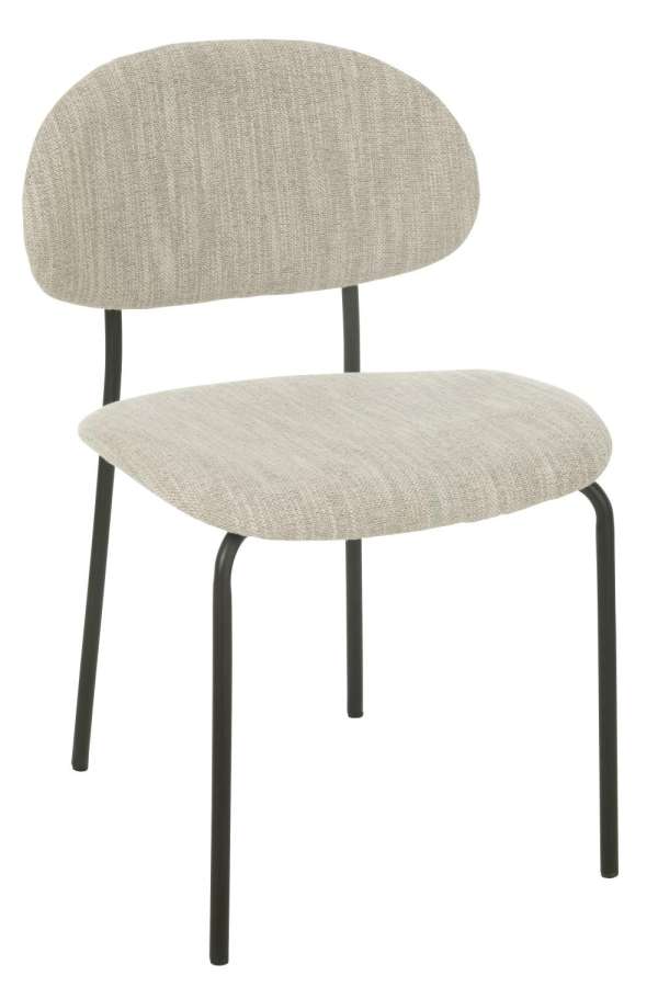 DINING CHAIR TEXTILE/METAL BEIGE