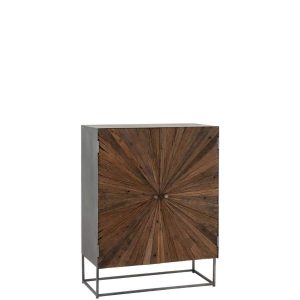 CUPBOARD SHANIL 2 DOORS WOOD/IRON NATURAL/GREY