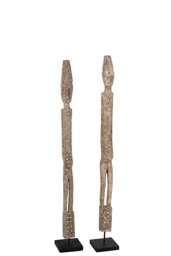 FIGURE ON FOOT KALI  ALABASIA WOOD GREY MEDIUM ASSORTMENT OF 2