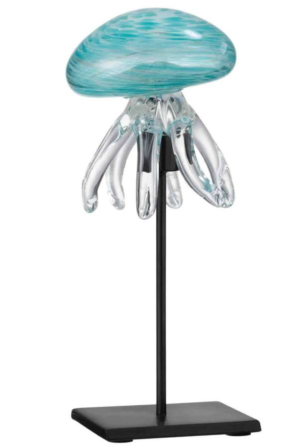 JELLYFISH ON FOOT GLASS AQUA LARGE