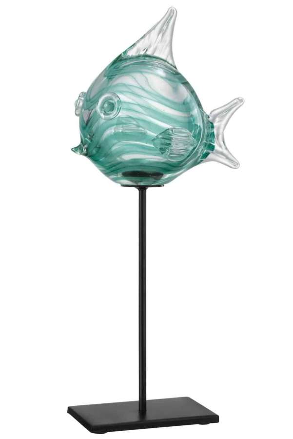 FISH ON FOOT GLASS GREEN LARGE