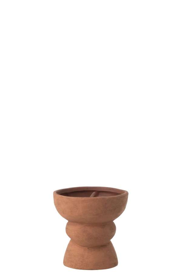 FLOWERPOT NANA POTTERY RUST BROWN SMALL
