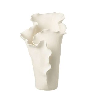 VASE HELIX IRREGULAR CERAMIC WHITE