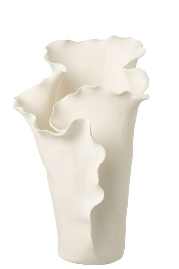 VASE HELIX IRREGULAR CERAMIC WHITE