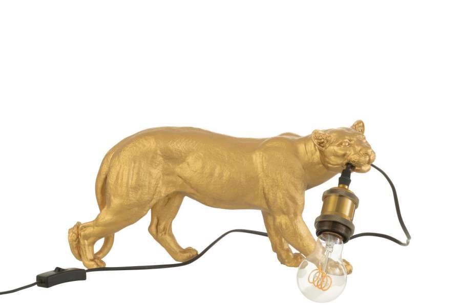 TABLE LAMP PUMA RESIN GOLD SMALL