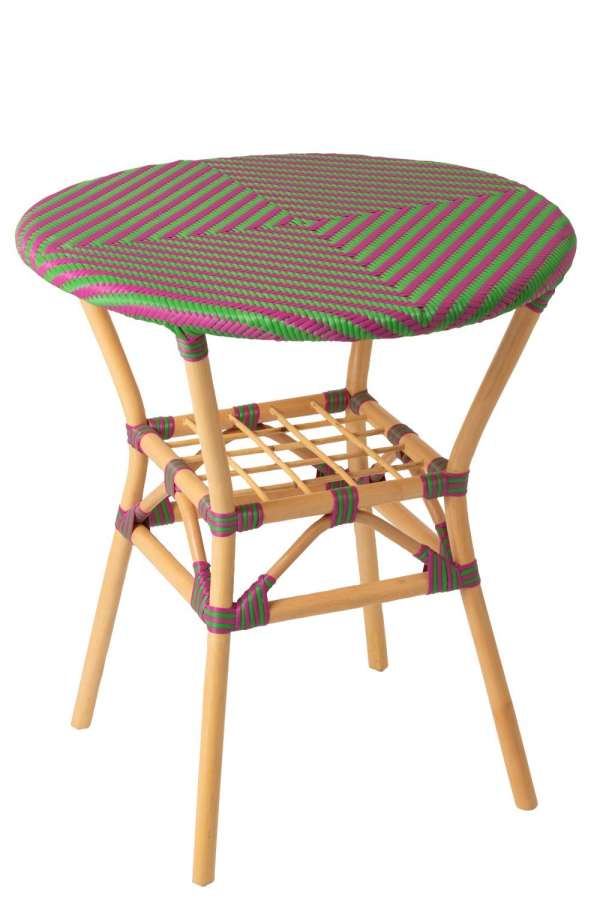 DINING TABLE GEO RATTAN PINK/GREEN