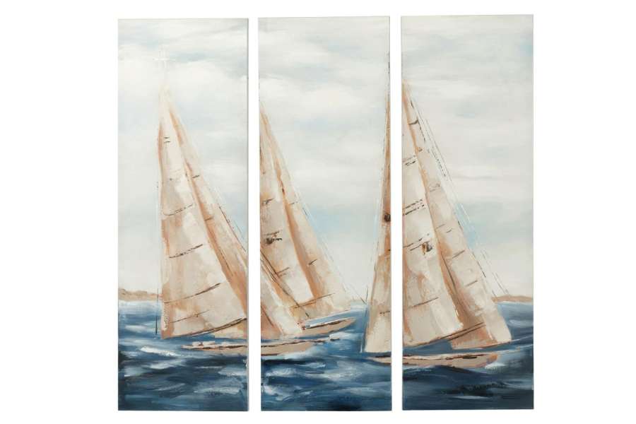 SET OF 3 PAINTING VOG ACRYLIC/CANVAS MIX