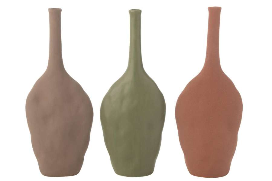 VASE LONG PORCELAIN MIX ASSORTMENT OF 3