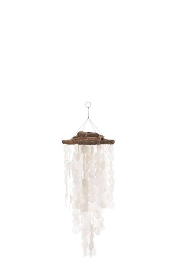 WIND CHIME ROUND SHELLS WHITE