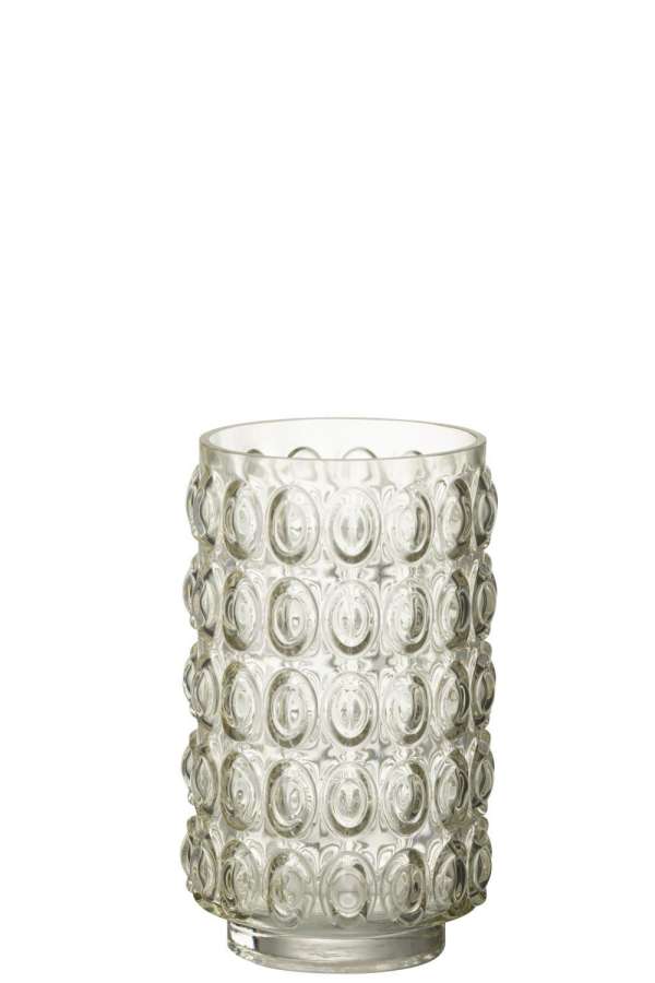 VASE BUBBLES GLASS LIGHT YELLOW SMALL