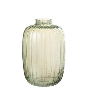 VASE LINES GLASS GREEN LARGE
