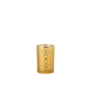 HURRICANE RHOMB FLOWERS GLASS YELLOW LARGE