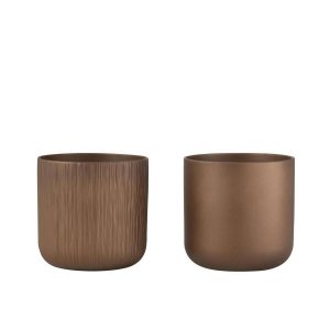 FLOWERPOT GEN CERAMIC GOLD/COPPER EXTRA LARGE ASSORTMENT OF 2
