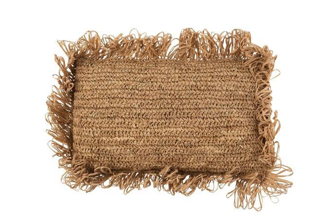 CUSHION RECTANGLE RAFFIA NATURAL