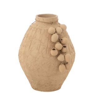 POT + HANGING POTS CLAY NATURAL LARGE