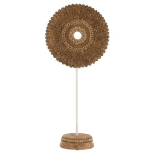 CIRCLE ON FOOT POLY WHITE/BROWN LARGE