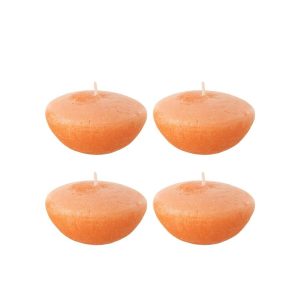 BOX 4 FLOATING CANDLE ORANGE LARGE-8H