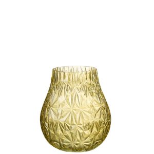 VASE NOX CUT GLASS YELLOW SMALL