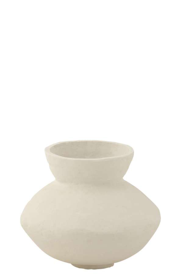 POT COLLAR PAPER MACHE WHITE