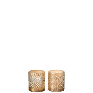 HURRICANE DIAMOND GLASS GOLD SMALL ASSORTMENT OF 2