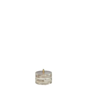SET OF 5 COASTER+BASE ROUND MARBLE BEIGE