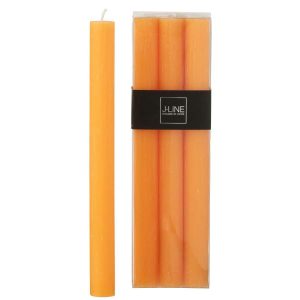 BOX OF 6 TABLE CANDLE LIGHT ORANGE 9H