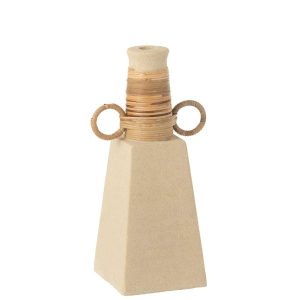VASE CELINE RINGS ROUND CEMENT SAND NATURAL