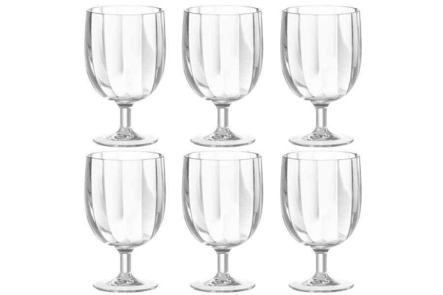 BOX OF 6 PIECES WINE GLASS PLASTIC TRANSPARENT