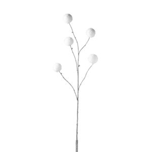 BRANCH POMPOM PLASTIC WHITE LARGE