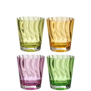 BOX OF 4 DRINK GLASS PLASTIC MIX